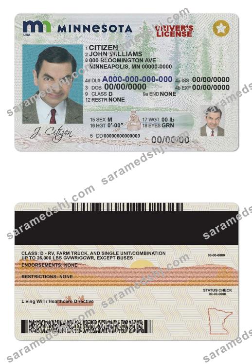 USA Minnesota driving license